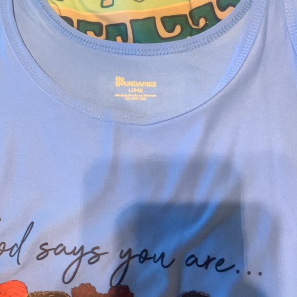 XL Sleeveless, God says you are UNIQUE CHOSEN with scripture etc.. pic of flower - Picture 2 of 4